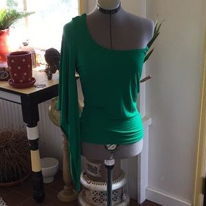 Green one shoulder top